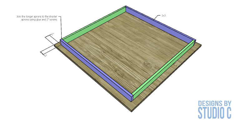 DIY furniture plans to build a folding table_top & aprons