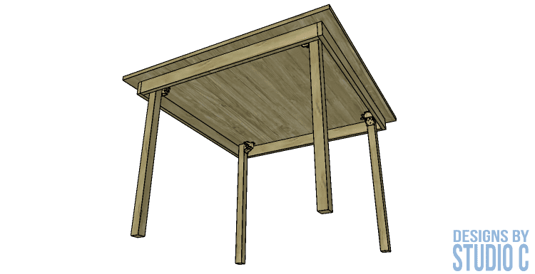 DIY furniture plans to build a folding table_table underside