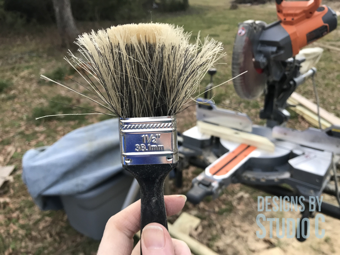 cleaning a bandsaw old paintbrush