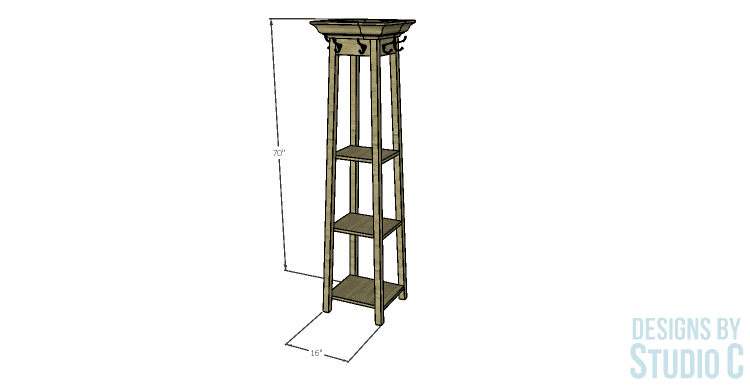 DIY Furniture Plans to Build a Livingston Coat Rack_Dimensions