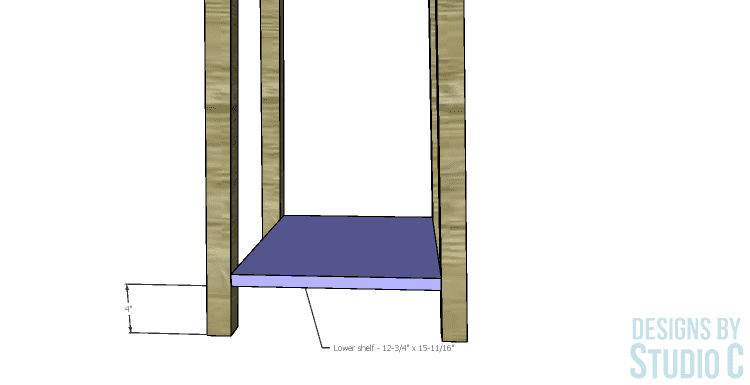 DIY Furniture Plans to Build a Livingston Coat Rack_Lower Shelf
