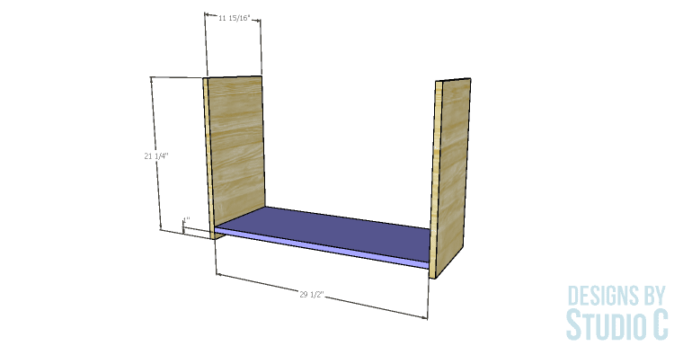 DIY Furniture Plans to Build a Shoe Storage Bench_Sides & Bottom