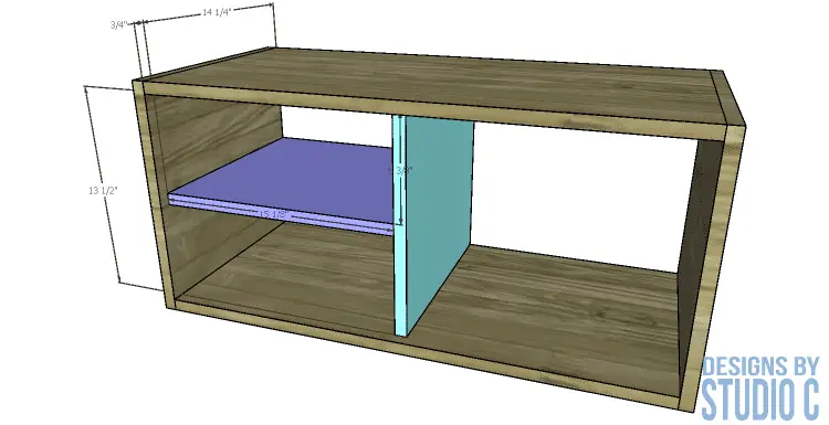 DIY Furniture Plans to Build a Modern Boho Media Stand_Divider & Shelf
