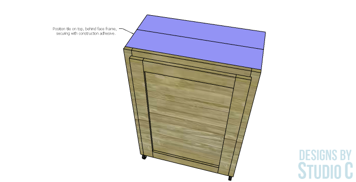 Build a Rolling Storage Cabinet_Tile Top