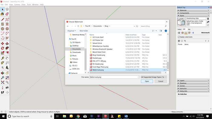 How to Add a Watermark in SketchUp_Open