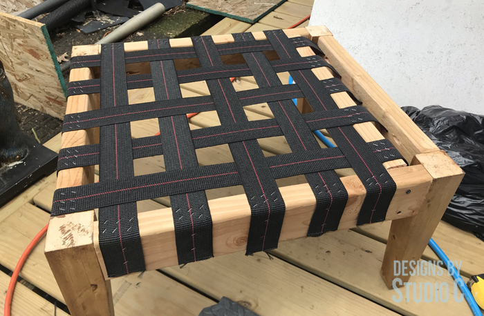 DIY Furniture Plans to Build an Upholstered Ottoman_Webbing