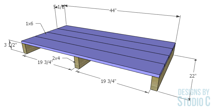 DIY Furniture Plans to Build a Pallet Coffee Table_Side 1