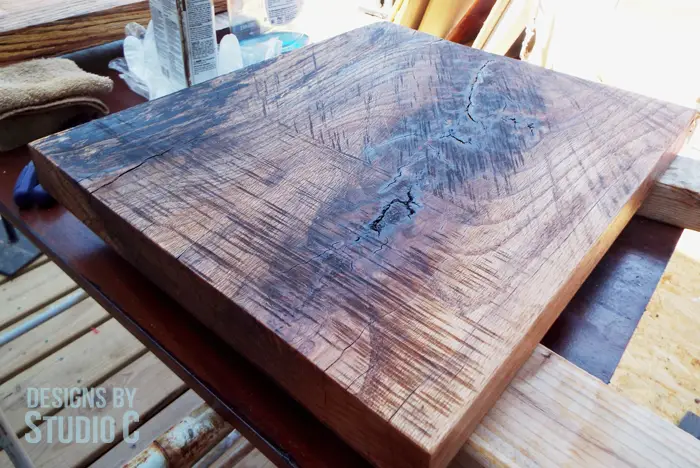 DIY Wood Slab End Table_Oil
