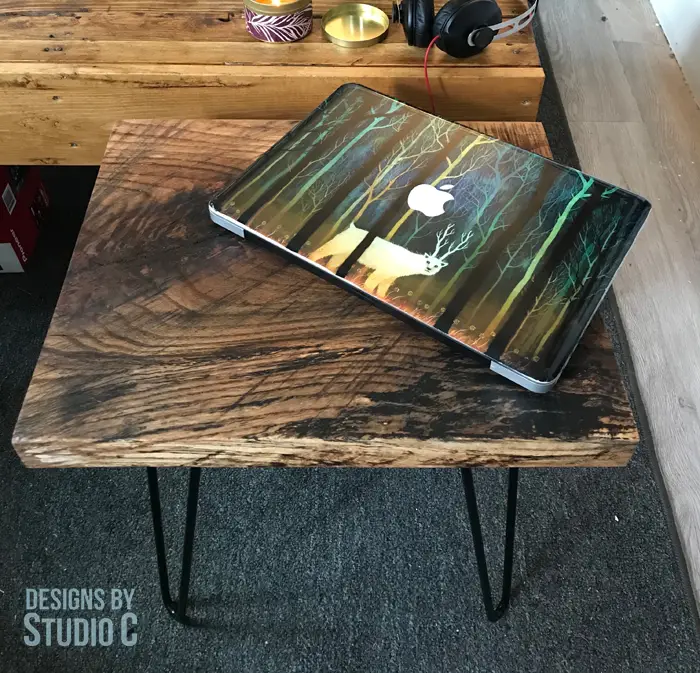DIY Wood Slab End Table_Completed