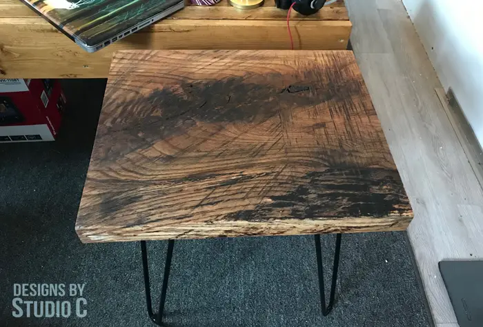 DIY Wood Slab End Table