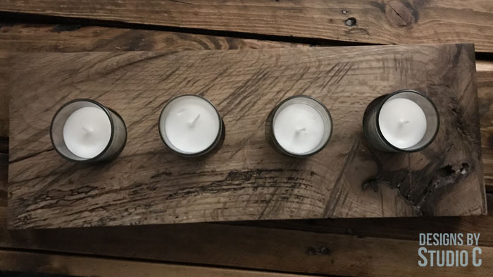 DIY Wood Slab Candle Holder