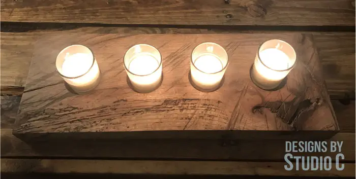 DIY Wood Slab Candle Holder_Candles