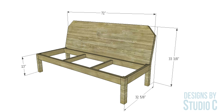 Build a DIY Upholstered Sofa Frame Plans_Dimensions