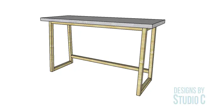 build concrete top desk