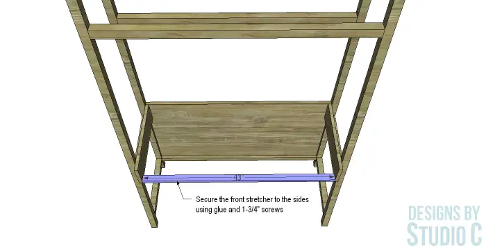 DIY Furniture Plans Build Modern Wall Desk_Desk Stretcher