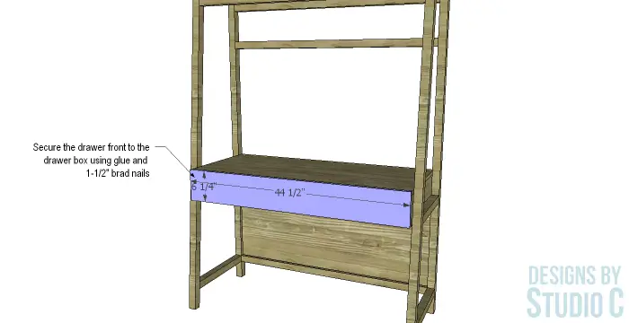 DIY Furniture Plans Build Modern Wall Desk_Drawer Front