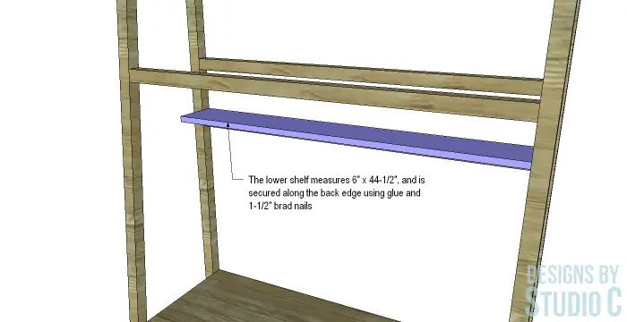 DIY Furniture Plans Build Modern Wall Desk_Lower Shelf