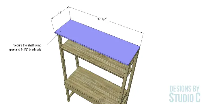 DIY Furniture Plans Build Modern Wall Desk_Upper Shelf