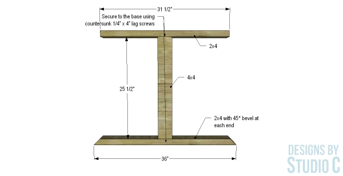 DIY Furniture Plans to Build a Smaller Monroe Dining Table_Leg 1