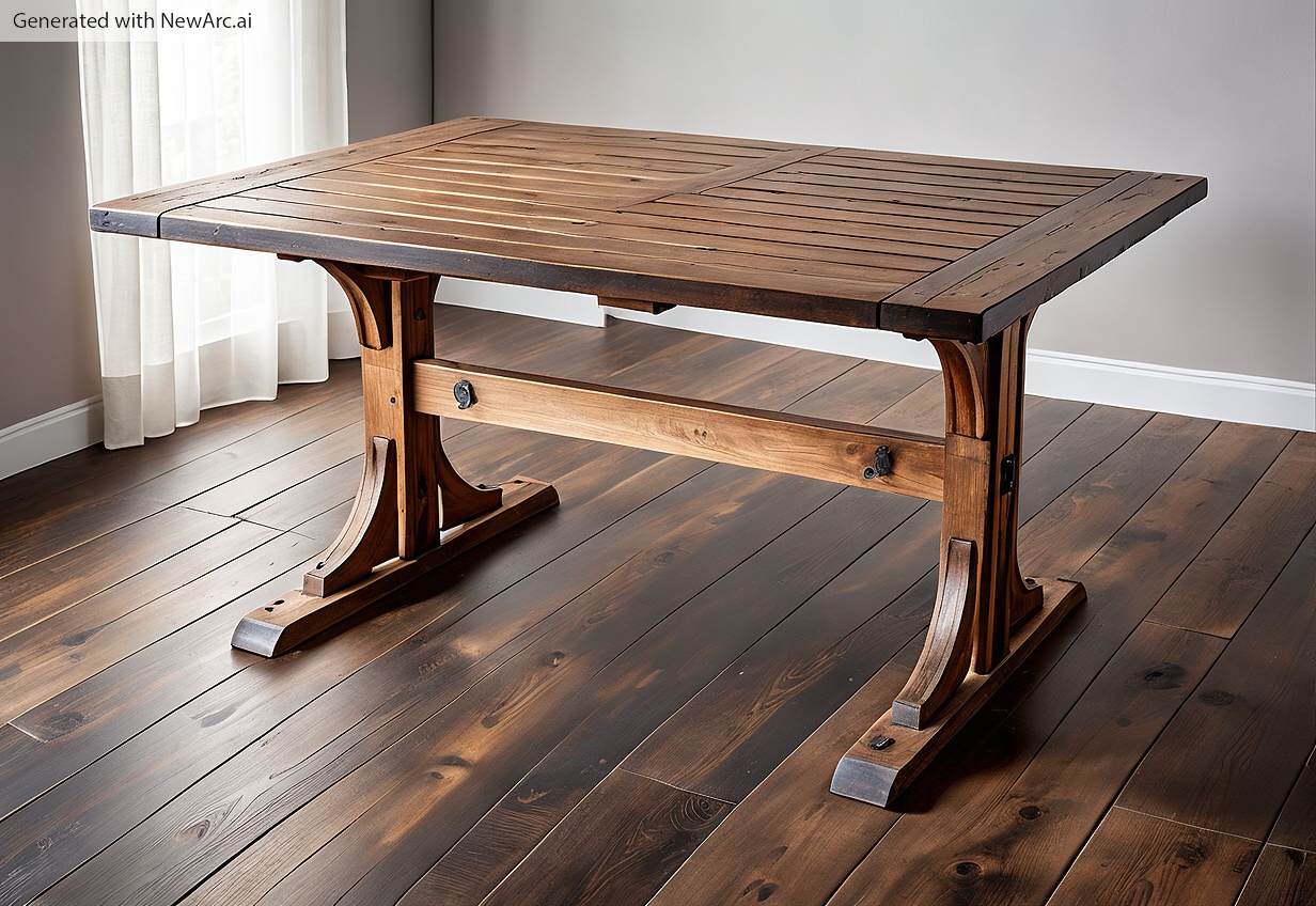 plans build smaller Monroe dining table AI generated image of finished project