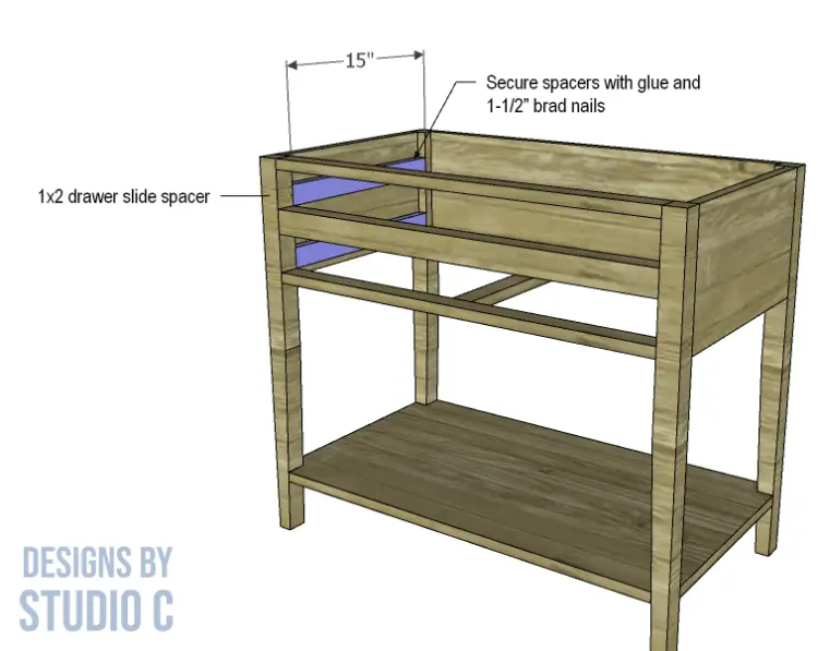 build grace side table _ slide spacer