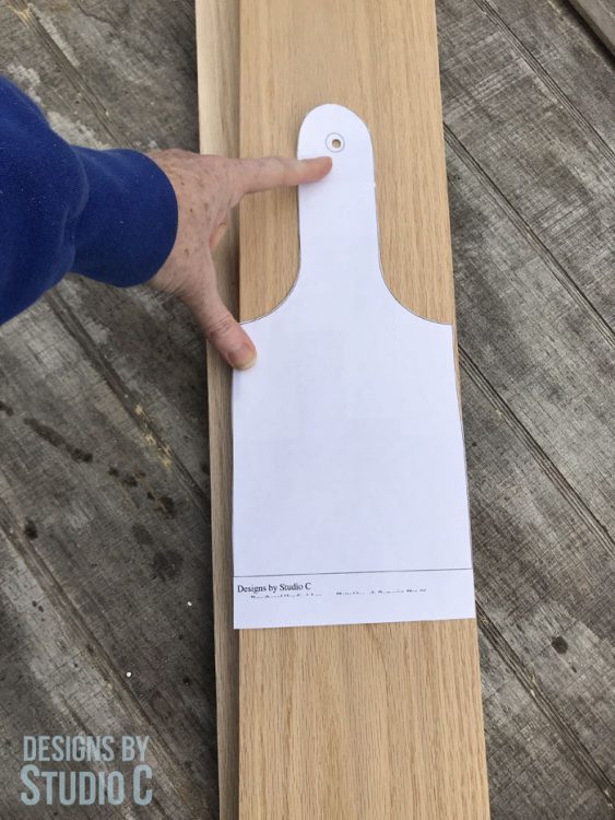 DIY Oak Breadboard_Template Position