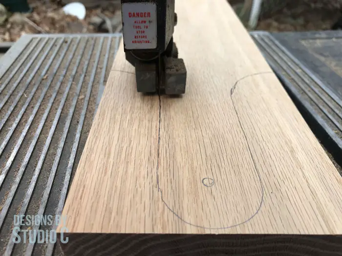 DIY Oak Breadboard_Bandsaw Cut