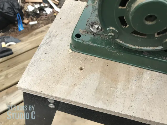 mount power tool stand holes for tool