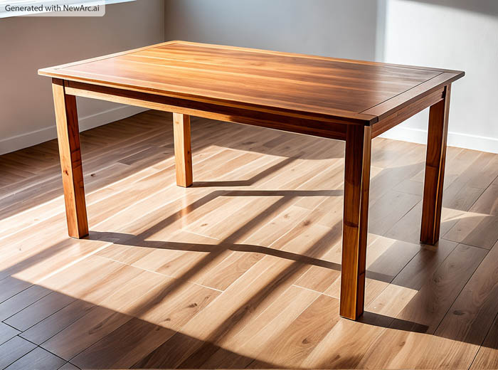 build holly dining table AI image showing finished project