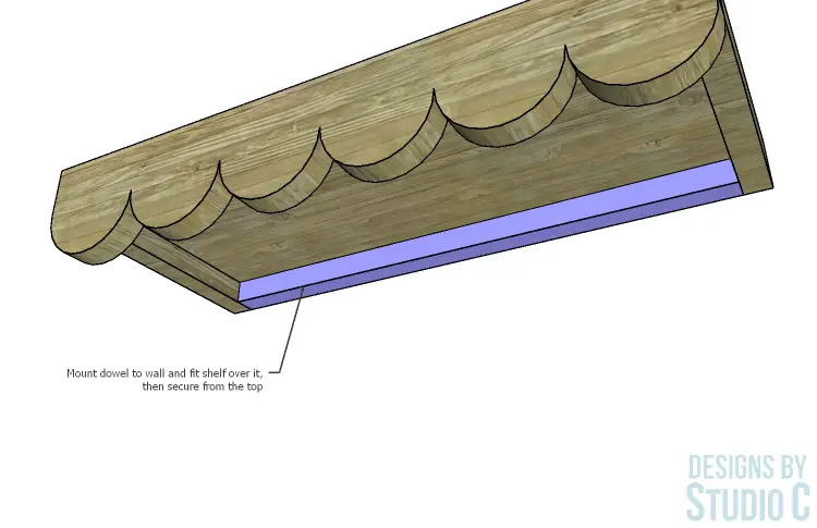 DIY Furniture Plans to Build a Scalloped Shelf_Hanging Cleat