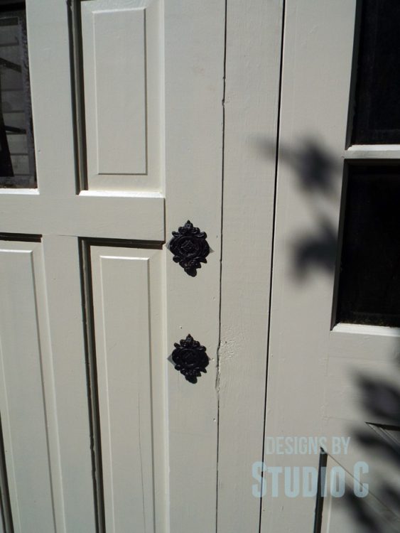 build shed old doors lock holes