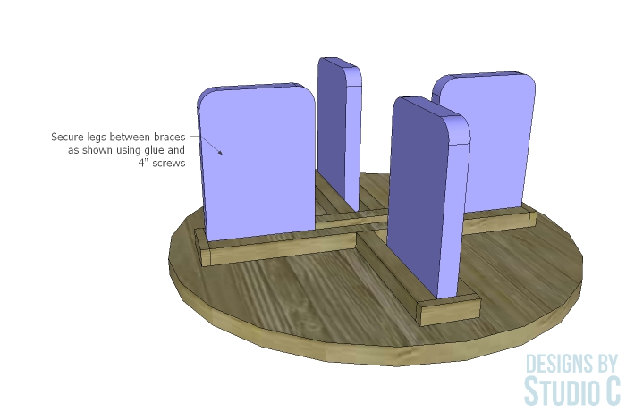 build dante coffee table leg position