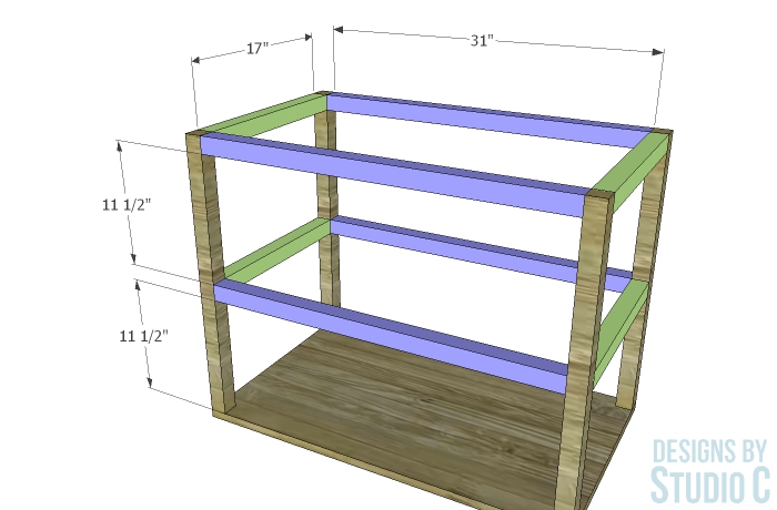 pacific two shelf bookcase_framing