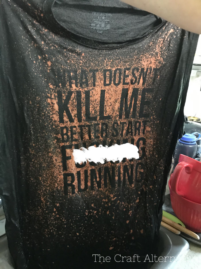 make shirt bleach vinyl rinse
