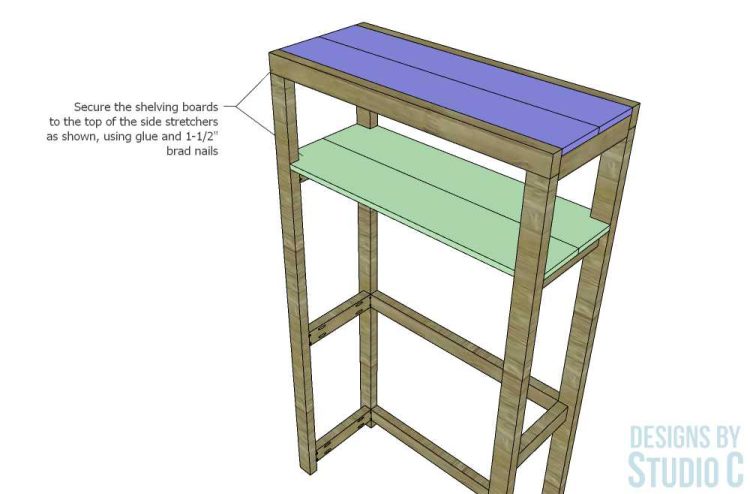 build reed wall desk upper shelf and top