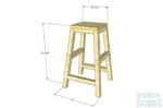 traditional angled leg barstool frame featured image with dimensions