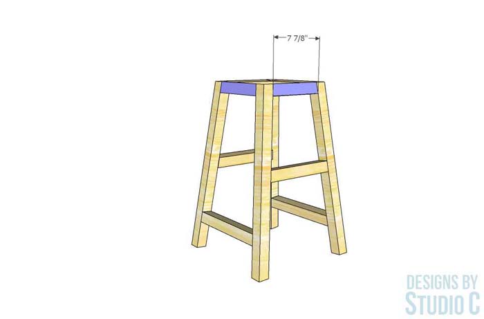 traditional angled leg barstool frame upper stretcher