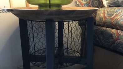 wire basket end table