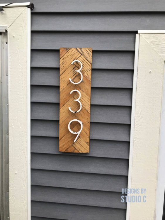 wood address sign