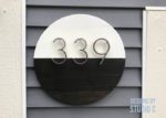 round modern address sign