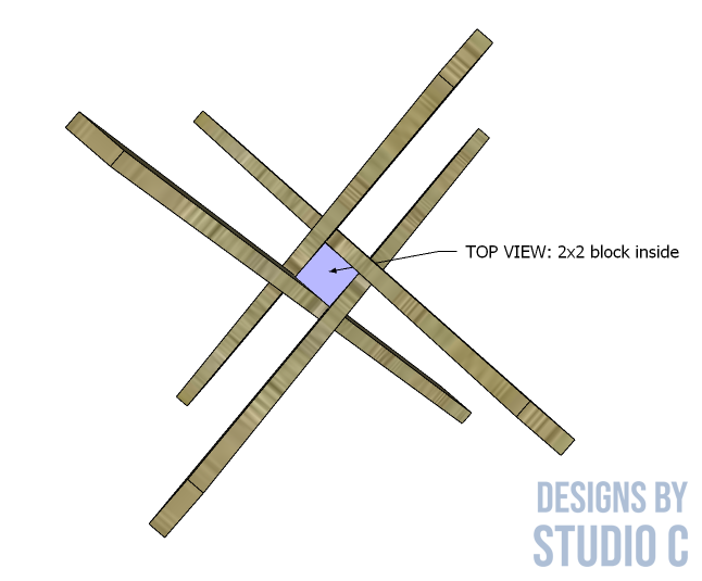 build apex end table _ center block top view