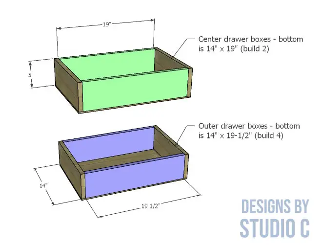 build a Bergen kitchen island _drawer boxes