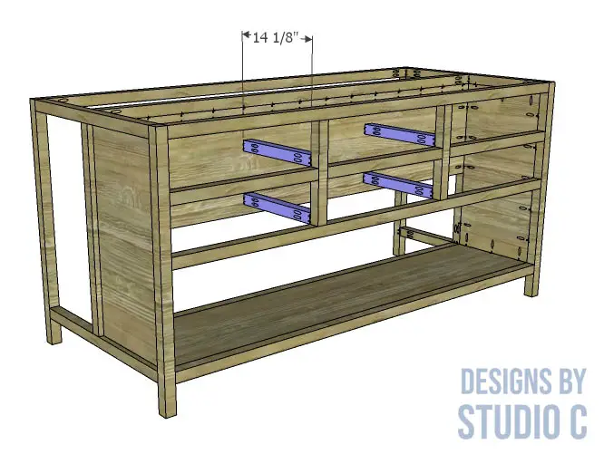 build a Bergen kitchen island _drawer slide supports