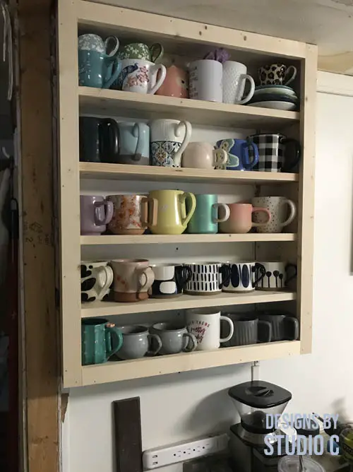 build a shallow wall cabinet mugs