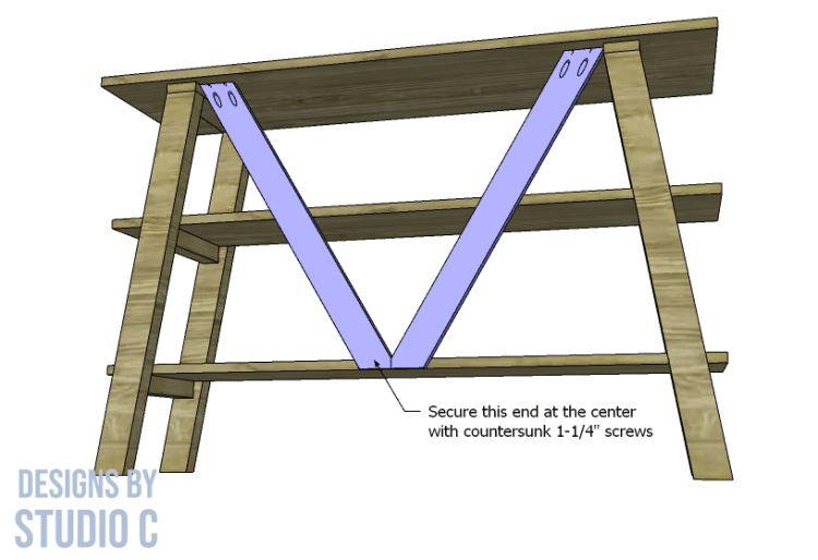 build a teagan tiered table leg bracing