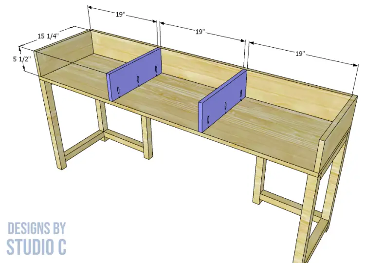 build mobeley 16 inch desk _ dividers