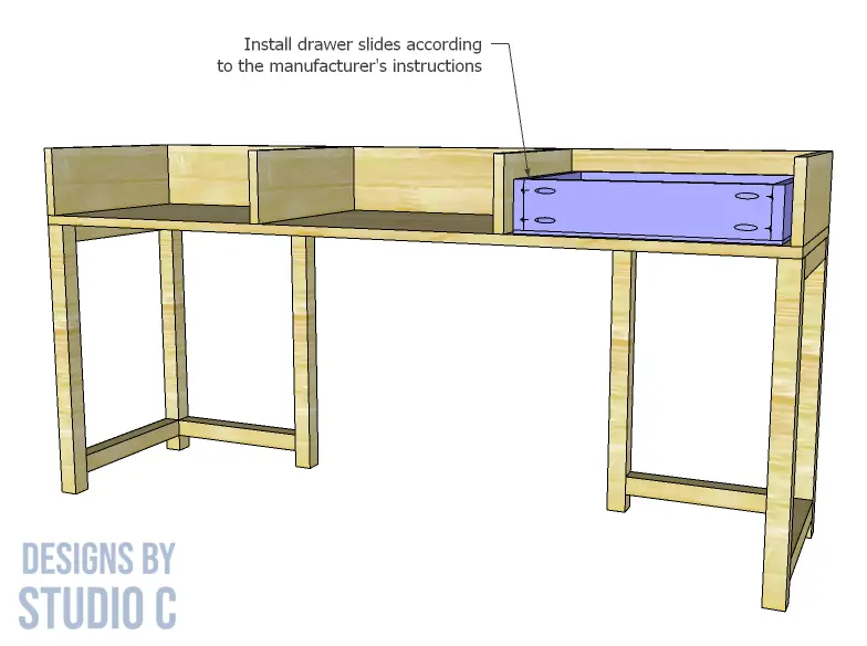 build mobeley 16 inch desk _ drawer slides