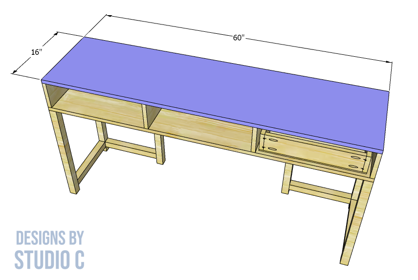 build mobeley 16 inch desk _ top