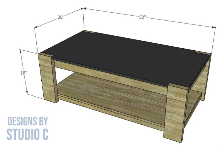 build westbrook coffee table _dimensions
