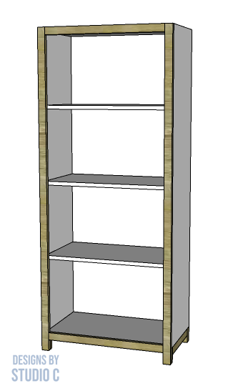 Blaire Triple Tall Bookcase with Drawers